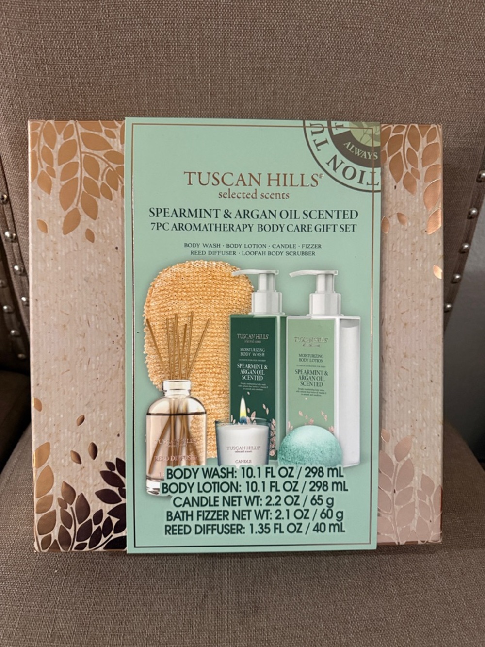 Tuscan Hills Spearmint & Argan Oil Body Care Gift Set - Green